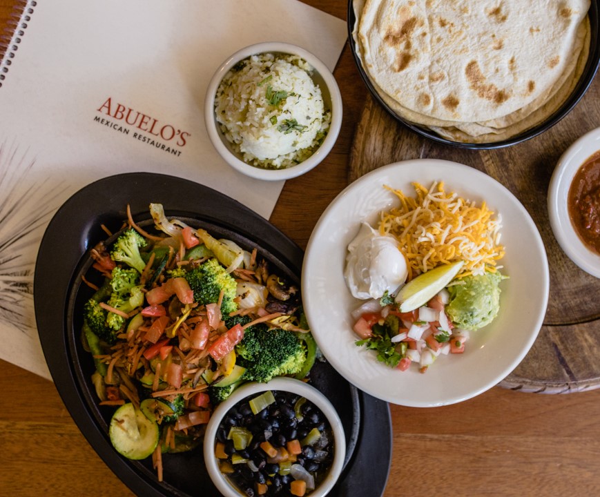 Selection of foods on plates at Abuelo's