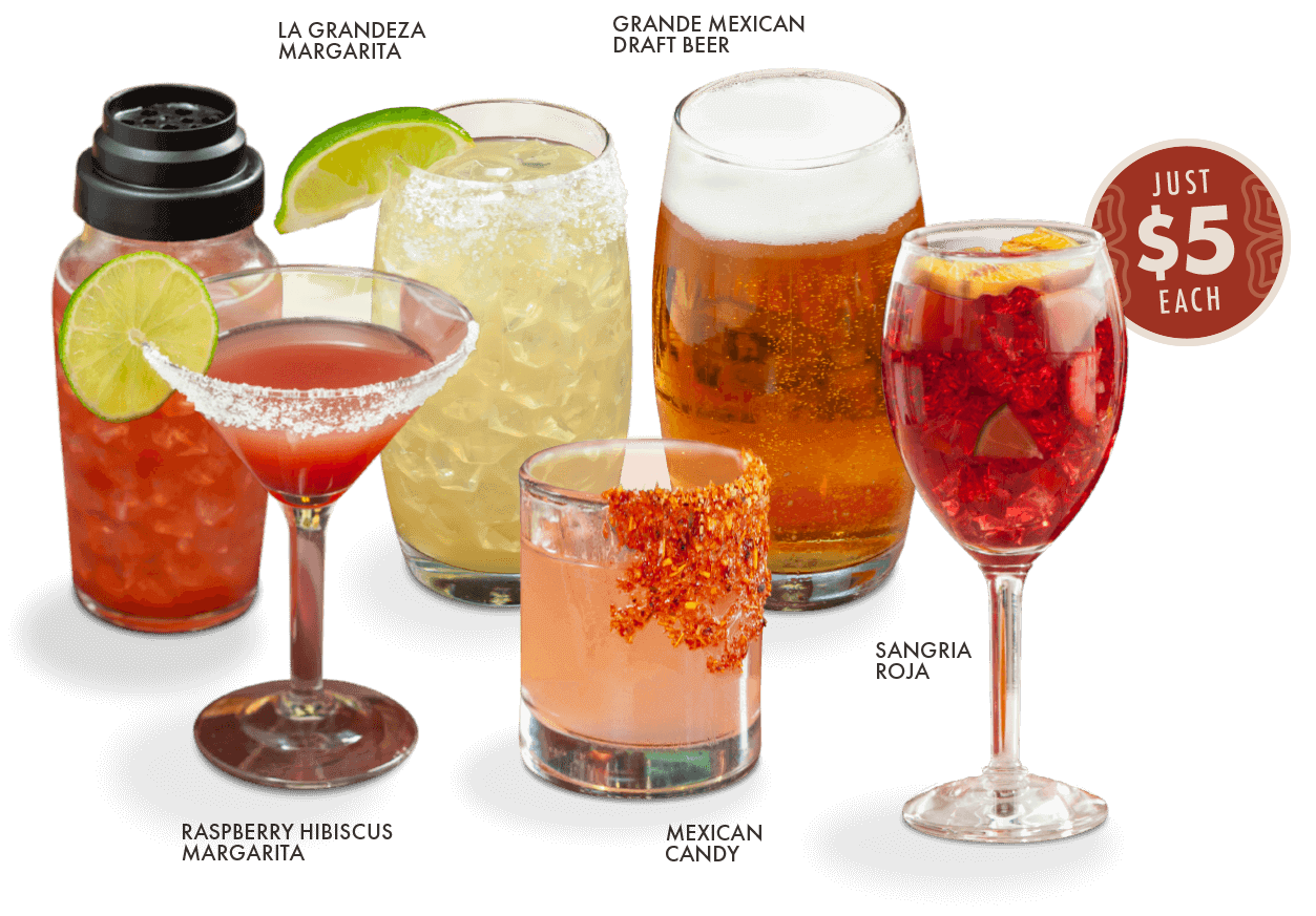 Assorted Happy Hour beverages